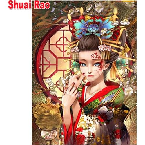 New Diamond painting Ancient woman Cross Stitch diy Diamond Art Rhinestone Embroidery Diamond Mosaic flower geisha girl Decor