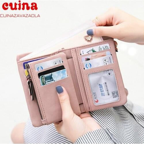 New Vintage Women Wallet Small Zipper Coin Purse Leather Female Wallet Short Women Purse Ladies Card Holders Cartera Mujer