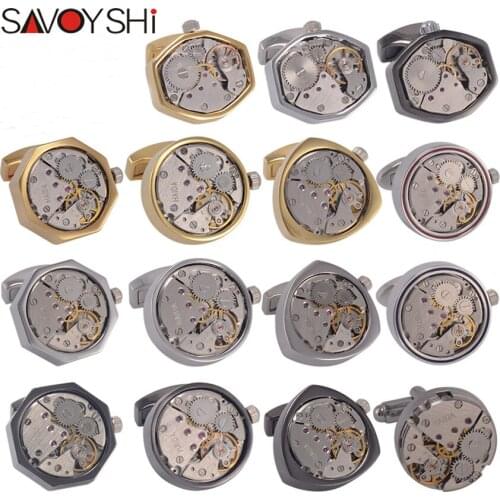 Whole sale 10 Pairs WATCH MOVEMENT STEAMPUNK MENS WEDDING VINTAGE SILVER CUFFLINKS CUFF LINKS