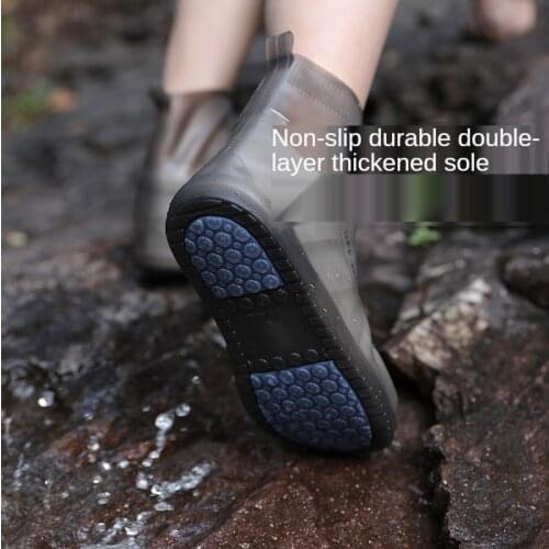Rain boots rainproof thickened silicone shoe covers outdoor camping reusable adult children non-slip TPE water shoes SP057