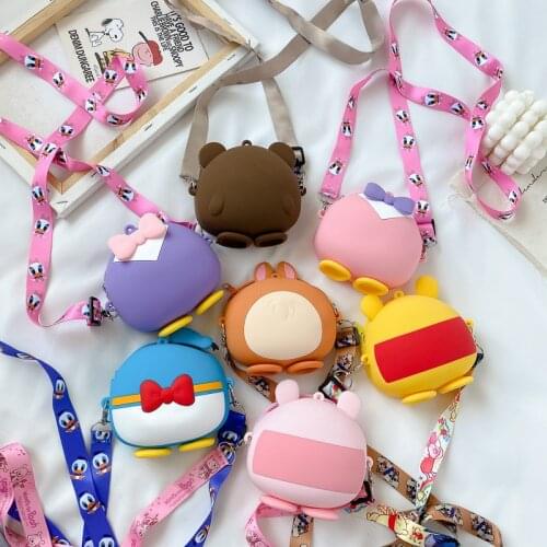 Cute New Disney Backpack for Children Mickey Minnie Mouse Bag Waterproof Silicone Bag Baby Girl Kindergarten Primary Schoolbag