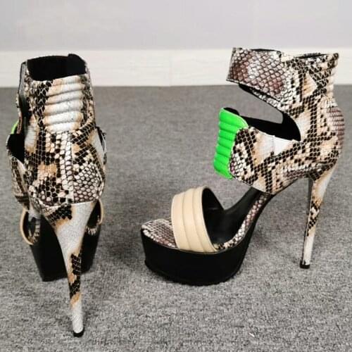 SHOFOO shoes,Beautiful fashion womens shoes, PU, about 14.5 cm high-heeled sandals, womens sandals, banquet shoes