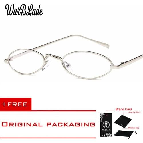 2018 WarBLade Women Retro Oval Small Sunglasses New Brand Designer Metal Frame Clear Round Sun Glasses For Female Red Oculos