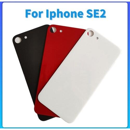 Screen Back Cover Glass For iPhone SE2 Max Battery Rear Lens Big Hole Replace Phone Repair Parts Grey White Red Gold