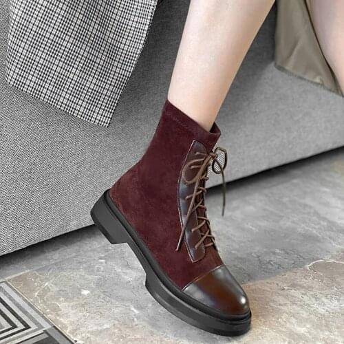 Cross Tied Autumn and Winter Shoes for Women Platform Fashion Quality Thick Heels Pumps Office Lady Shoes Woman Size33-43