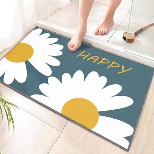 Absorbent Anti-slip Doormat Home Decor Protective Floor Mat Geometric Printed Kitchen Entrance Velvet Mat Prayer Mat