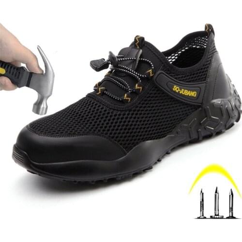 High Quality Work Shoes Anti-Smashing Tennis Safety Shoes Summer Mesh Breathable Mens Shoes Indestructible Mens Boots