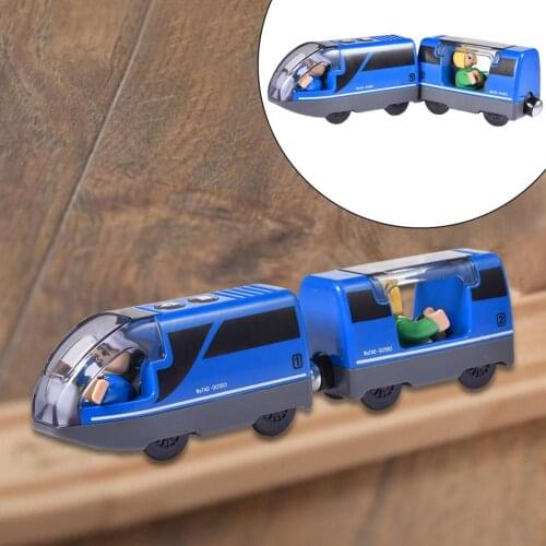 Railway Locomotive Magnetically Connected Electric Small Train Magnetic Rail Toy Compatible With Wooden Track Present For Kids