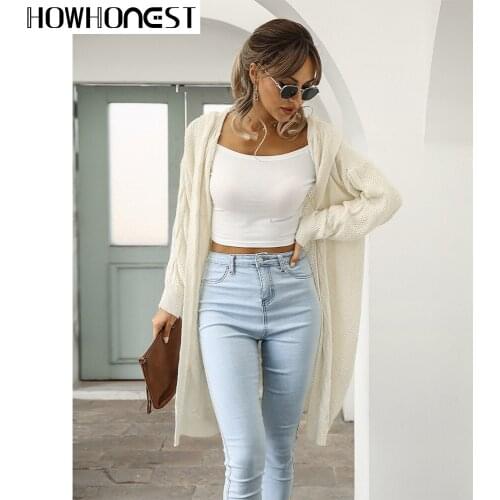 2021 Za Women Sweaters Korean Fall Winter Solid V-Neck Hooded Long Sleeve Cardigan Casual Long Ladies Knitted Sweater Coat Traf