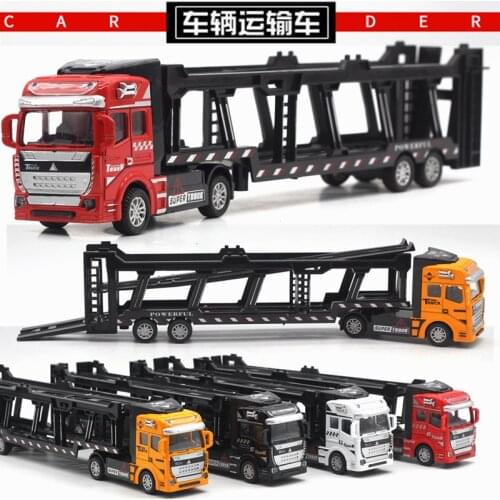 1:48 children toy car model, large metal transporter, numerous models, model toy car. The car furnishing articles