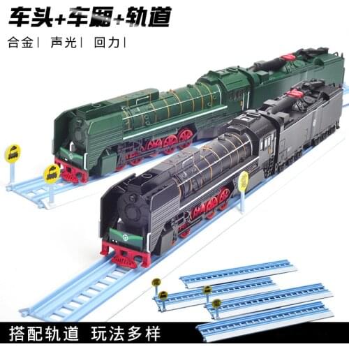 1:50 high simulation Dongfeng diesel locomotive alloy train model sound and light retro locomotive model train toy for gifts