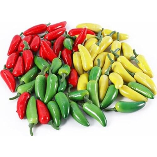 10 PCS Artificial Plastic Plants Simulation Red Chili Pepper Fake Fruit Vegetables For New Years Home Decoration