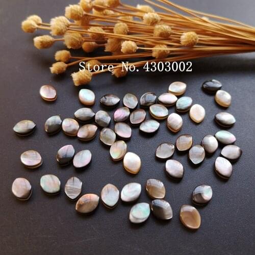 100pcs/lot 6x8mm Natural Black Marquise Cabochon Mother of Pearl shell for DIY Jewelry Marquise MOP Pearl shell For Earrings