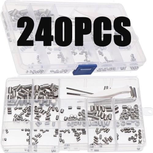 240pcs Stainless Steel M3 M4 M5 M6 M8 Hexagon Socket Head Bolts Assortment Kit With 5 Wrenches and 1 Tweezers Boxed Screws Sets