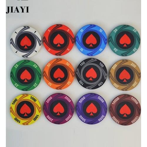 25PCS/LOT Peach Heart Coins Ceramic Texas Poker Chip Sets Casino chips Entertainment Accessories poker card guard