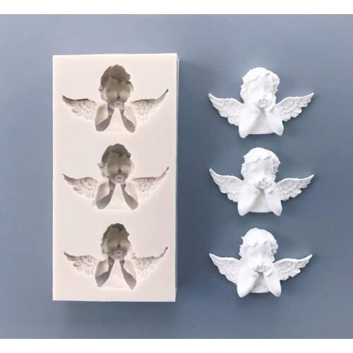 3 Cute Angel Silicone Handmade Aromatherapy Plaster Candle Mold DIY Epoxy Resin Tool Auto Listed Decoration Ornaments