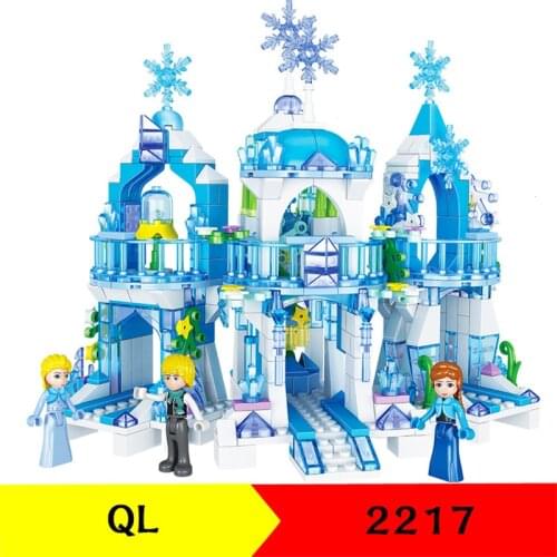 463PCS QL2217 Iceland Romance Girl Series Ice and Snow Castle Small Assembled Building Blocks Educational Toys Gifts