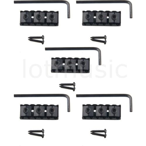 Kmise Electric Guitar Locking Nut for Tremolo Bridge Guitar 42 mm Chrome with Allen Wrench 5 Pcs