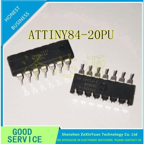 5PCS/LOT ATTINY84-20PU ATTINY84 MCU 8BIT 8KB FLASH 14-DIP IC