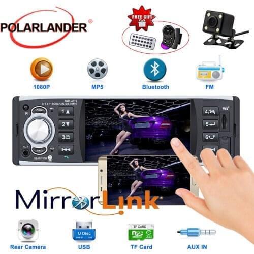 Car Radio 1 Din 4inch HD USB / SD /FM Stereo Bluetooth MP5 Player for Android Phone Mirror Link RDS Touch Screen TF WMA USB RCA