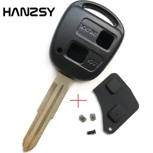 2 Button Car Key Cover Fob For Toyota Yaris Corolla Tarago Camry Prado Remote Key Shell Case +Rubber Button Pad +Switch +Blade