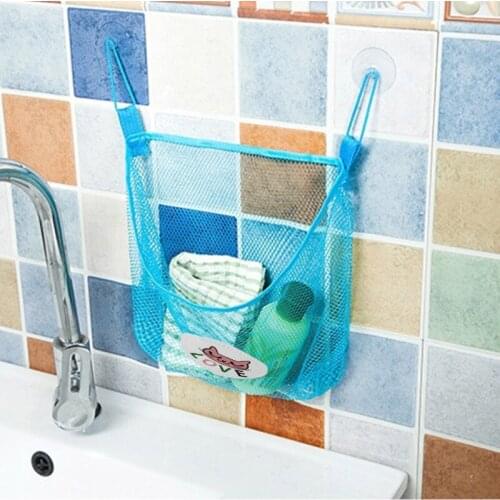 Child Bath Toy Storage Bag Organiser Net Suction Baskets Kids Bathroom Mesh Bag New Dropship
