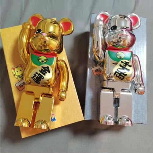 Lucky Cat Bearbrickly 400% Action Figure Table Ornaments Toys Collection Model Bearbricklys Collectable Christmas Gifts