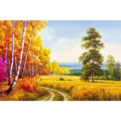 GELANYOUPIN Diamond Painting Full Drill Round Autumnal Landscape Mosaic DIY Diamond Painting Cross Stitch Embroidery Home Decor