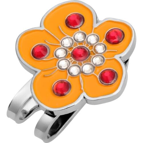 Golf Crystal Cap Clip Ball Marker Suitable for Golf Cap Visor Golf Lover Golf Trainer - Plum Blossom, Choose Colors