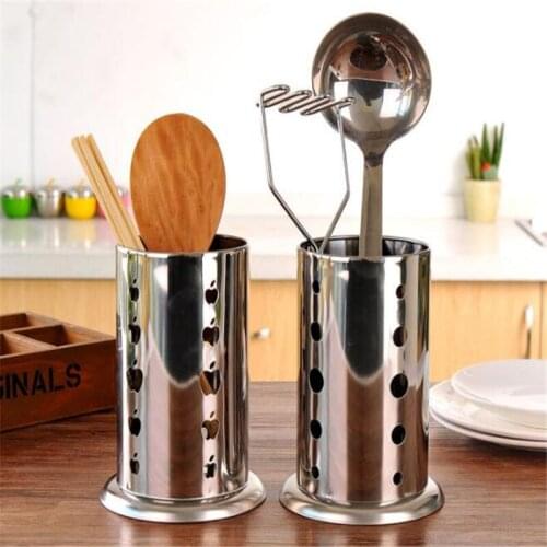 Stainless Steel Kitchen Utensils Storage Shelf Tableware Chopsticks Spoon Fork Storage Shelf Drainage Thickened With Seated Hole