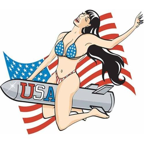 Beauty Anime Retro Cartoon Decal Waterproof Car Stickers Scratch-proof Sticker Car Styling Window Vinyl Stickers Kk13*11cm