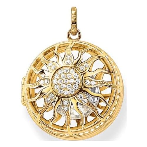 ThomasPT2574 Hot sale Pendant Gold Zirconia Sun And Global For Women Trendy Gift GLAM And Medallion Necklace pendants