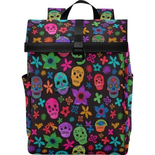 Backpack Fashion Men Backpack Computer Business Bags Male Travel Sugar Skull Day Of Dead Student Laptop Backpack School Bags Boy