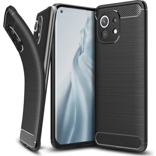 Mi 11 Soft Case For Xiaomi 11 Pro case Silicone Carbon Fiber TPU Cover bumper For Xiaomi Mi 11 Ultra shell case capa bag