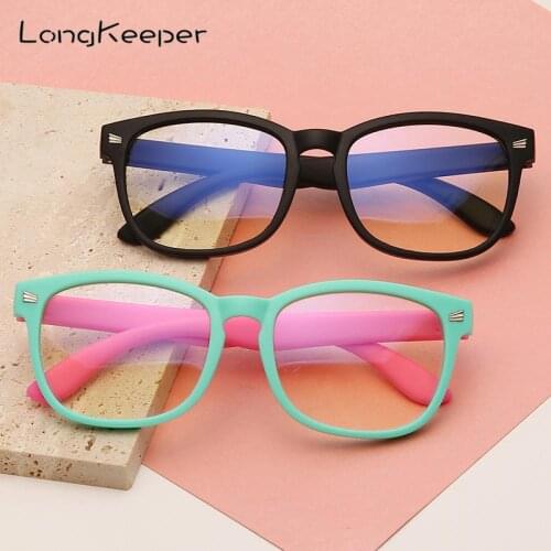 New Anti blue Light Kids Glasses Boys Girls Optical Frame Computer Transparent Glasses Children Silicone Soft Eyeglasses Eyewear