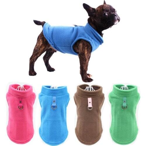 Solid Winter Warm Pet Dog Vest Clothes Puppy Cat Harness Coat Costumes Fleece Casual Jacket For Small Dogs Chihuahua Sweatshirt