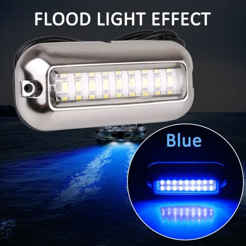 IP68 50W Boat Lamp 27 LED Underwater Fishing Light 12V Boat Transom Night Light Water Landscape Lighting For Marine Boat