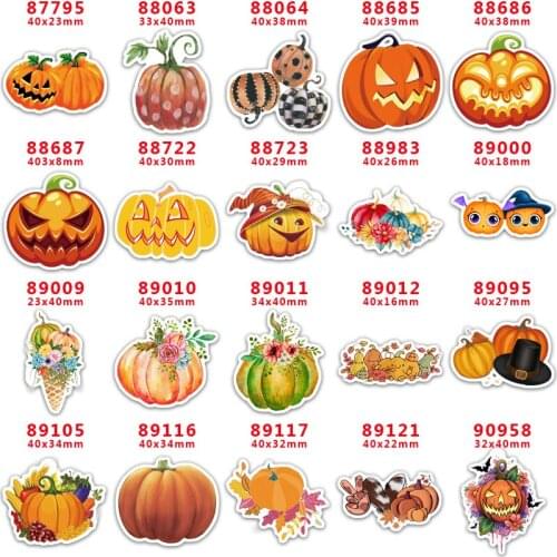 DIY Craft Supplies Sewing Accessories Cartoon Halloween Pumpkin Printed Planar Resins Mold 30 Pieces. PR-87795