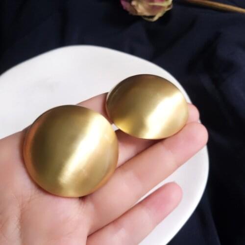 3CM New Fashion Gold Color Matte Metal Button Stud Earrings Minimalist Round Coin Earrings For Women Party Weddings Jewelry Gift