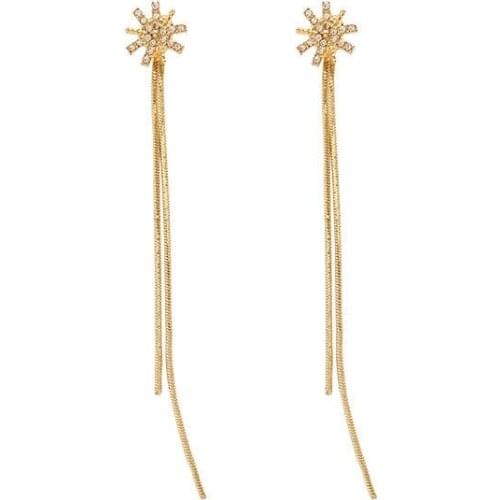 10 pair / lot fashion jewelry accessories new design metal long chain tassel star earrings women