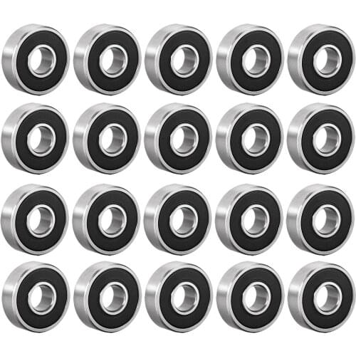 20PCS 607-2RS Deep Groove Ball Bearing Double Sealed 180017, 7mm x 19mm x 6mm High Carbon Steel Z1 Bearings