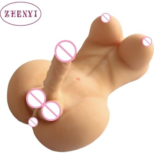 New Upgrade Silicone Ladyboy Sex Doll Huge Breast Strong Long Penis Anal Toy Doll For Women Men Lesbian Male Adult Bone Dildo