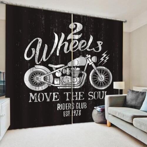 Modern Fashion Popular Black And White Curtain Decoration Photo Blackout Curtains For Childrem Room Home Decor