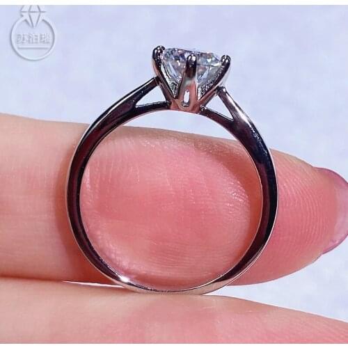 SUBRELI Moissanite Rings For Women Size 6.5-8mm 1-2CT With GRA Certificate Lab Diamond Ring Fine Jewelry Wholesale