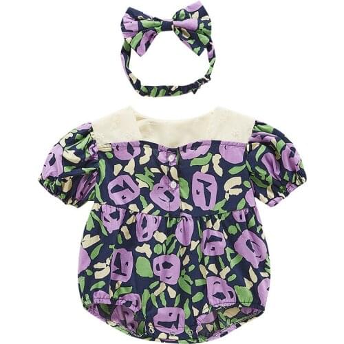 Baby girl summer Korean version of the flower newborn super beautiful thin romper baby travel wind climbing clothes summer