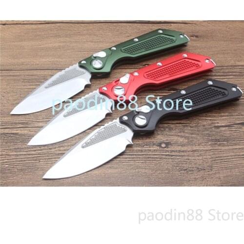 3 colors A section micro Quick opening folding knife Aviation aluminum alloy 6061 handle D2 blade tactical hunting EDC knife