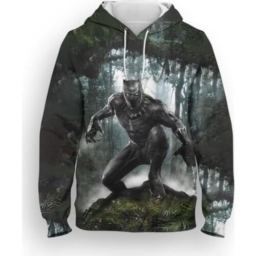 Mens Sweatshirt Marvel Black Panther Fashion Spring Women Hoodies Super Hero 3D Printed Streetwear Cool Women Clothing