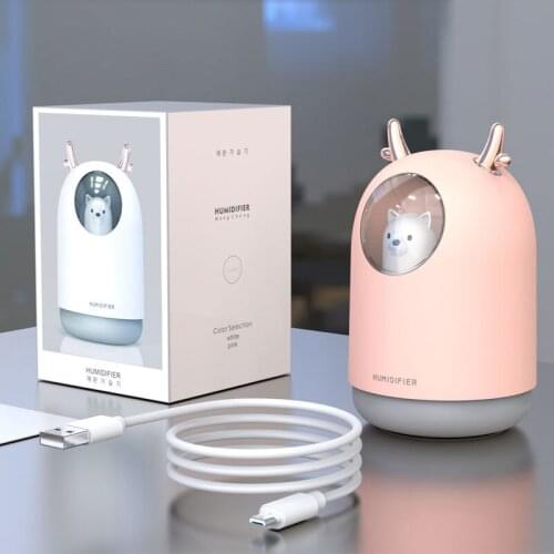 300ml Mini USB Ultrasonic Humidifier with 7 Color Changing LED Night light lamp mist maker air Diffuser for home office