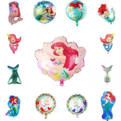 Little Mermaid Balloons Kids Balloon Party Decor Anniversary Party Decoration Birthday Gift Baby Shower Ballon Aluminium Foil