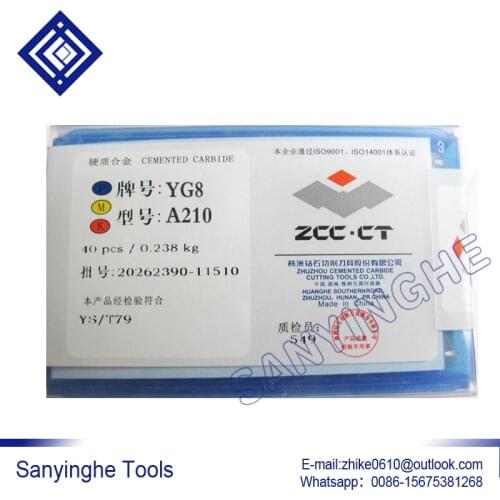 High Quality 40pcs/lots A210 YG6 / YG8 / YW1 / YW2 / YT5 / YT14 / YT15 Carbide Welding Inserts Brazed Insert